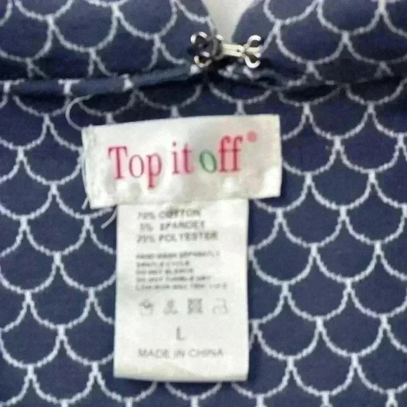 Top it Off Slip on Blue Dress w/front pockets and mermaid design (Size Large) - Picture 3 of 10